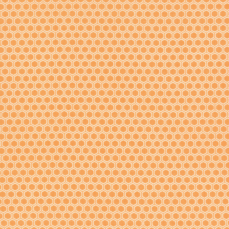 orange fabric featuring a white honeycomb texture