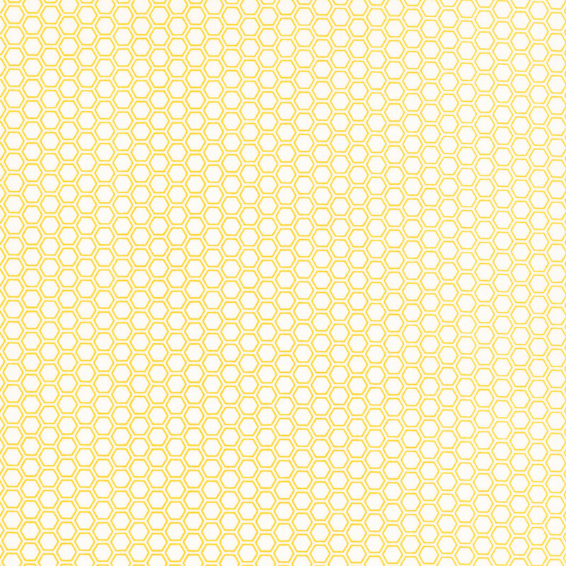 white fabric featuring a yellow honeycomb texture