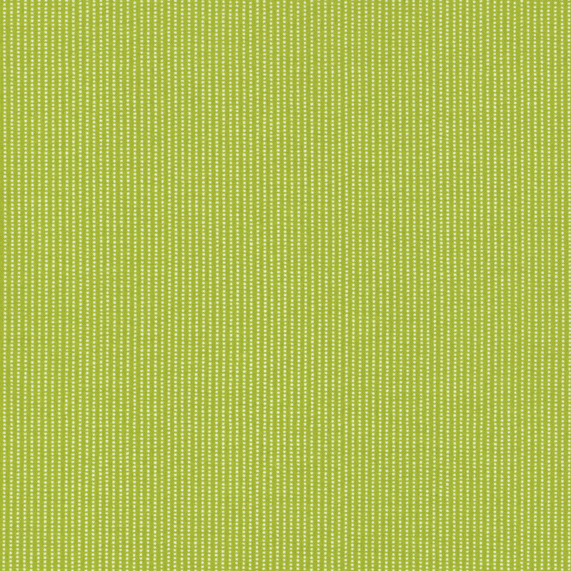 leaf green fabric featuring white dotted stripes