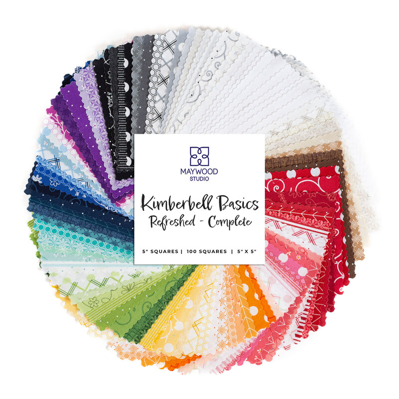 photo of all fabrics in the Kimberbell Basics Refreshed Complete 5
