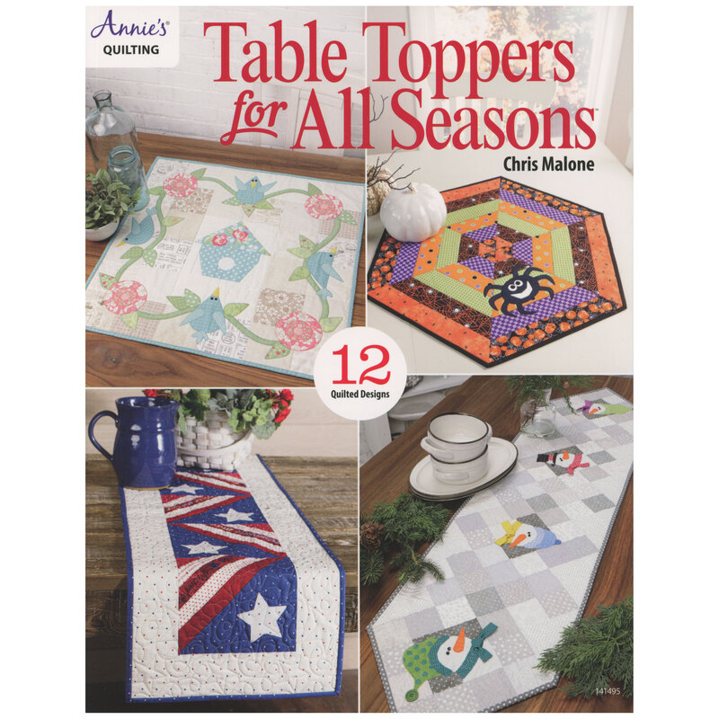 Front of Table topper book, displaying four seasonal projects!
