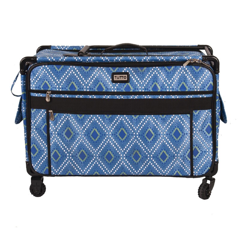 Tutto Sewing Machine Case On Wheels 2X Large 28in Blue Diamond