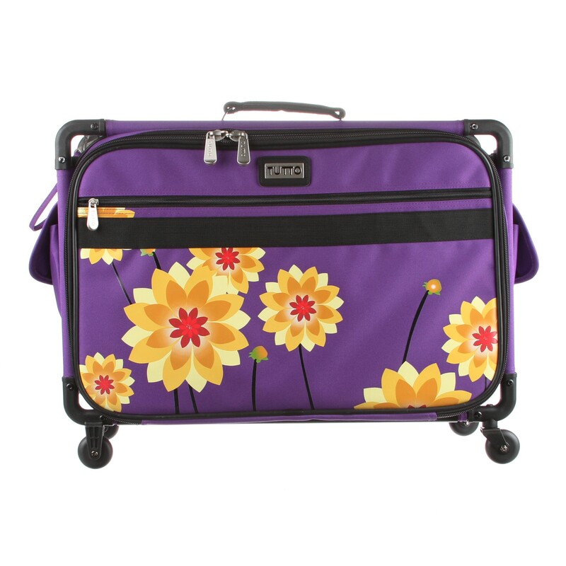 Tutto Large Sewing Machine Bag On Wheels Purple Dahlia Shabby Fabrics