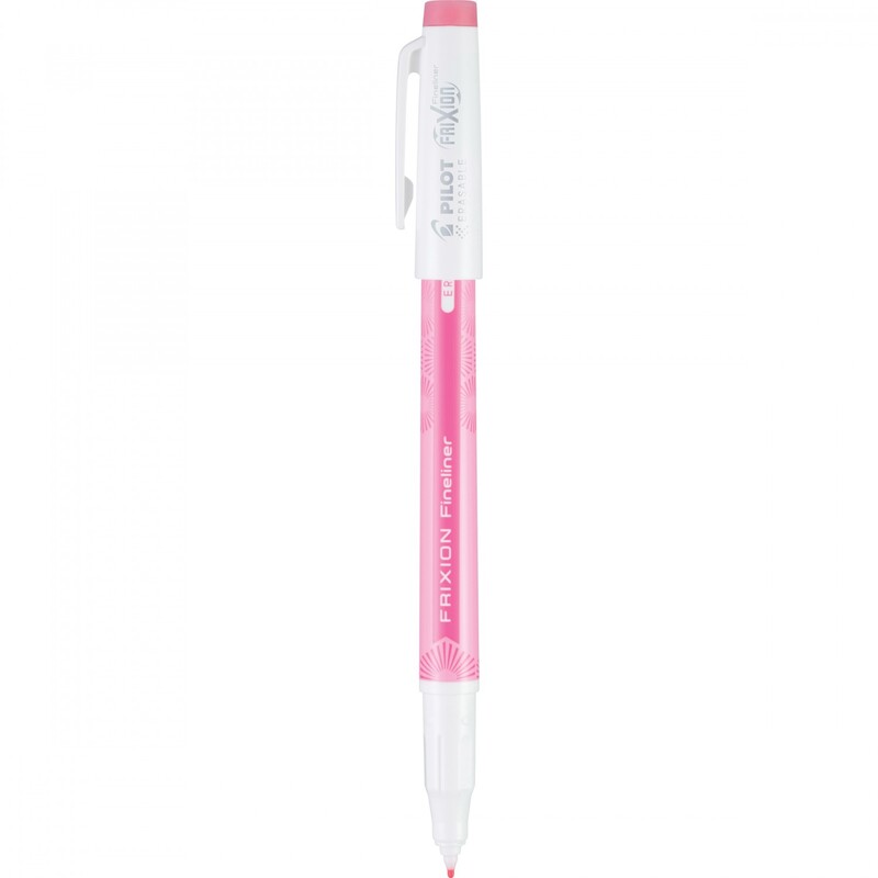 Frixion Fineliner Light Pink, with the cap off