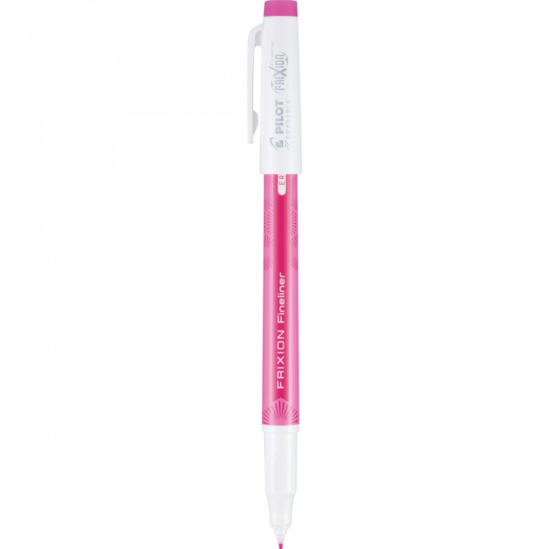 Frixion Fineliner Pink, with the cap off