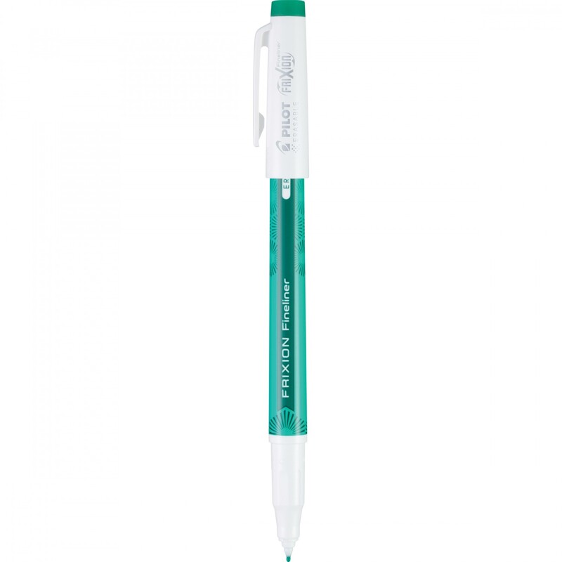 Frixion Fineliner Green, with the cap off