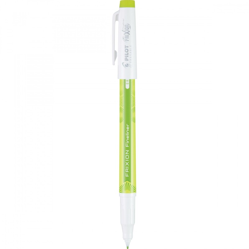 Frixion Fineliner Light Green, with the cap off