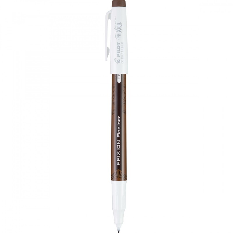 Frixion Fineliner Brown, with the cap off