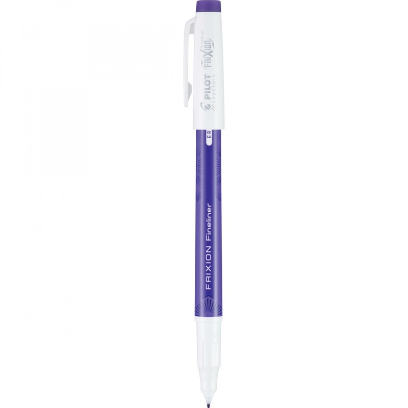 Frixion Fineliner Purple, with the cap off