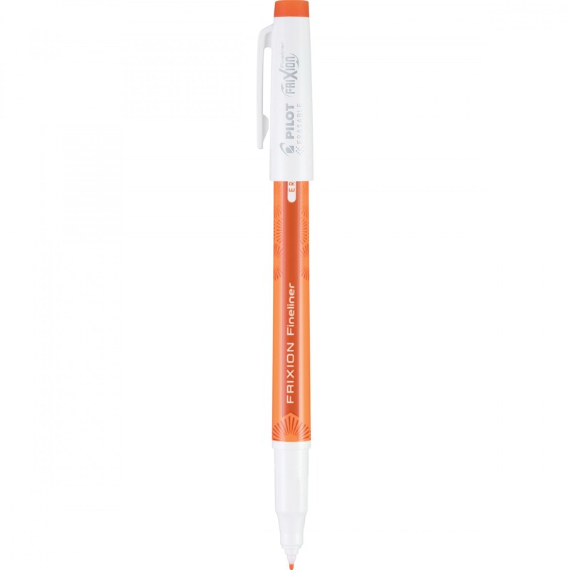 Frixion Fineliner Orange, with the cap off