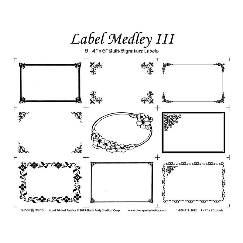 a full, digital view of Label Medley Panel III, with nine unique label tags