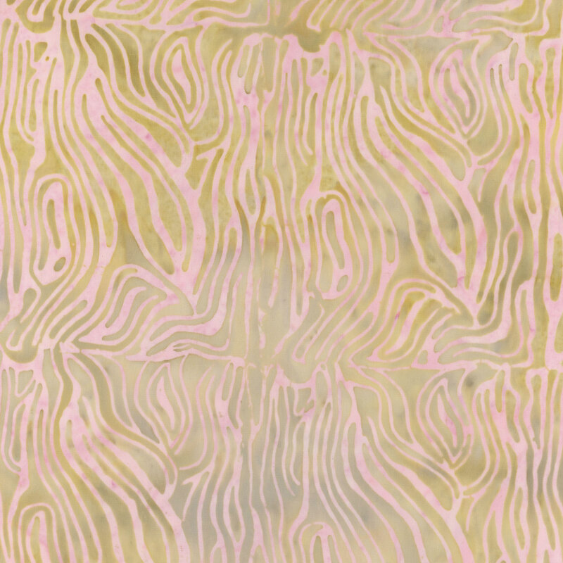 Pink and light green zebra striped patterned fabric.