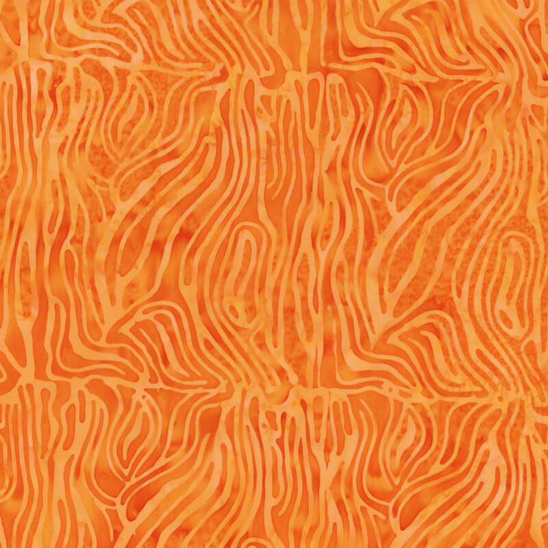 Orange zebra striped patterned fabric