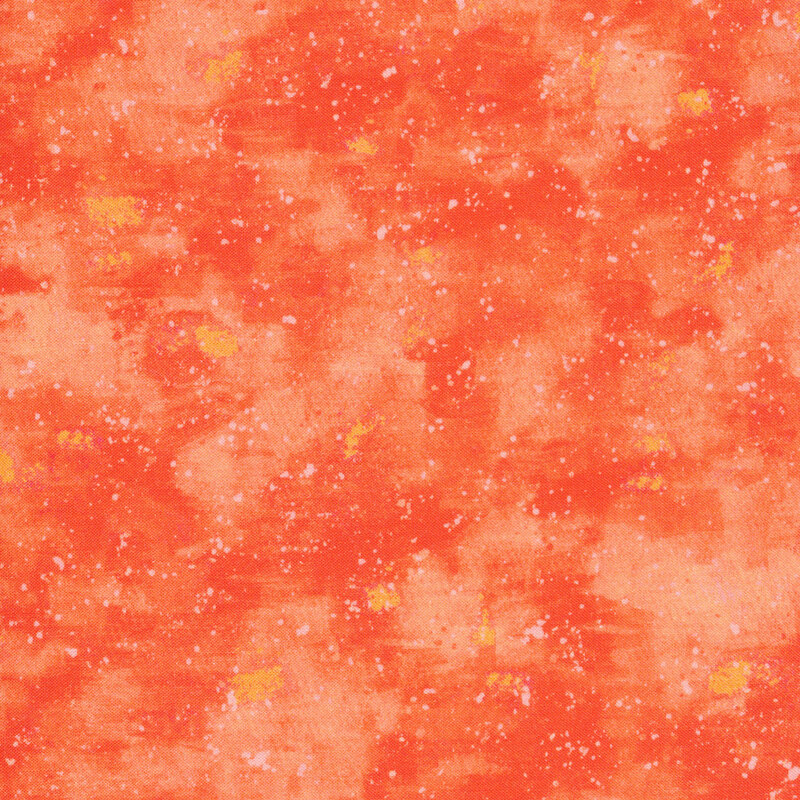 This fabric has a tonal dark orange painted and splattered texture