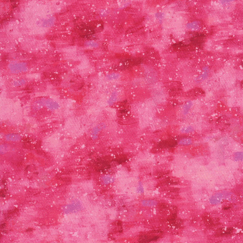 This fabric has a fuchsia painted texture with splatters of purple