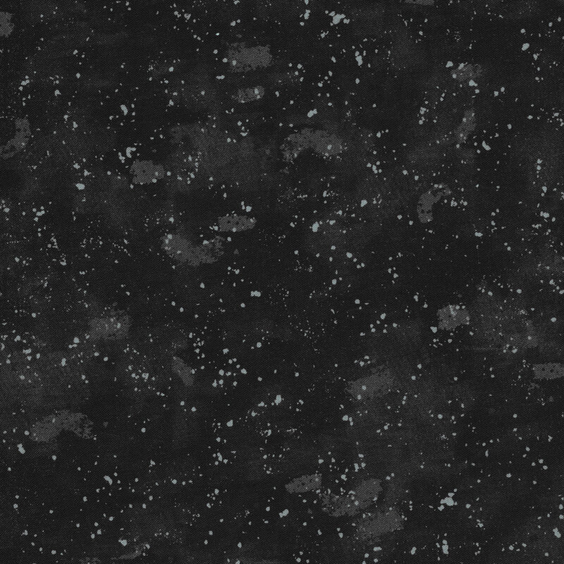 This fabric has a tonal black painted and splattered texture