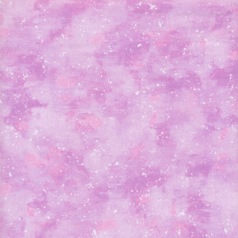 This fabric has a tonal light purple painted and splattered texture