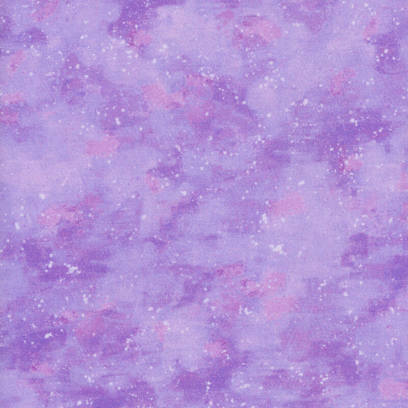 This fabric has a light violet painted texture with pink splatters