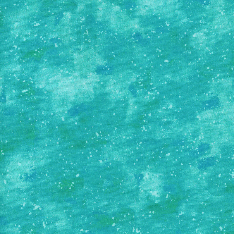 This fabric has a tonal teal painted and splattered texture