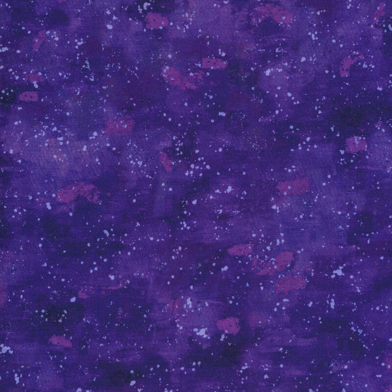 This fabric has a tonal dark violet painted and splattered texture
