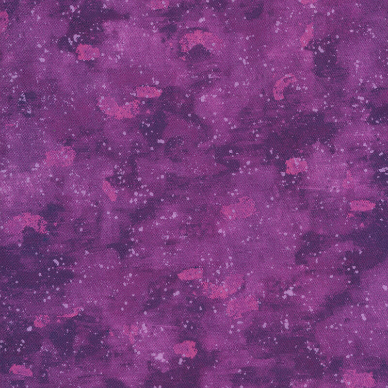 This fabric has a tonal dark purple painted and splattered texture