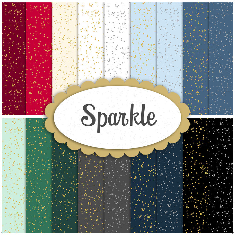 Composite collage of the 18 SKUs in the Sparkle collection, layered over each other 