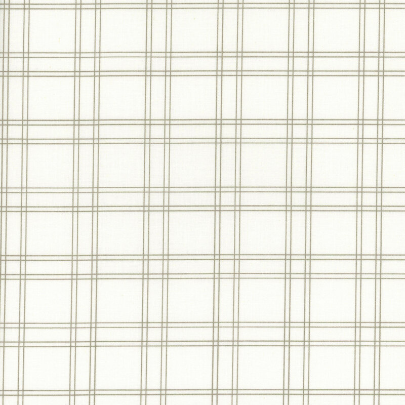 light cream fabric with thin gray plaid lines