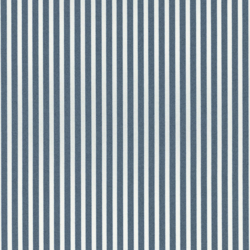 medium blue fabric with white striping