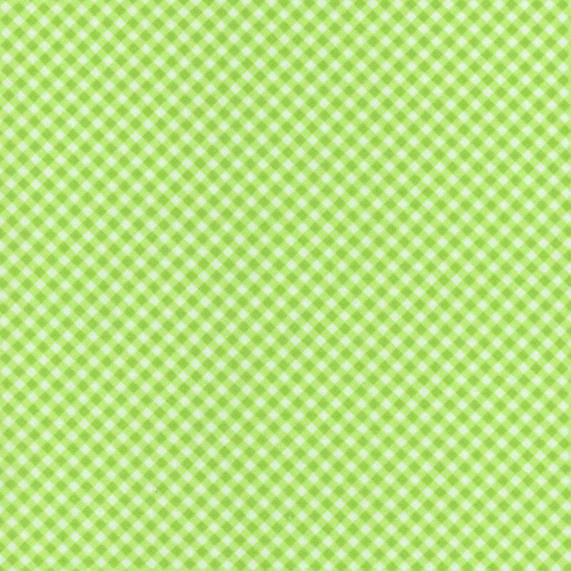 Light green and white gingham fabric.