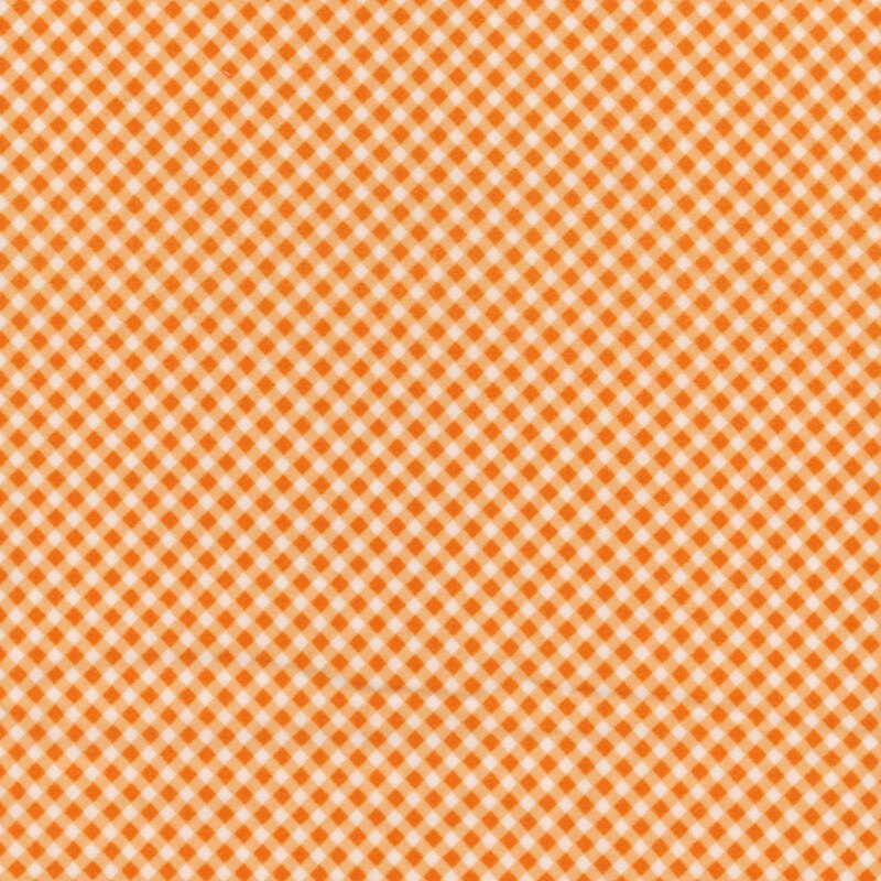 Orange and white gingham fabric.
