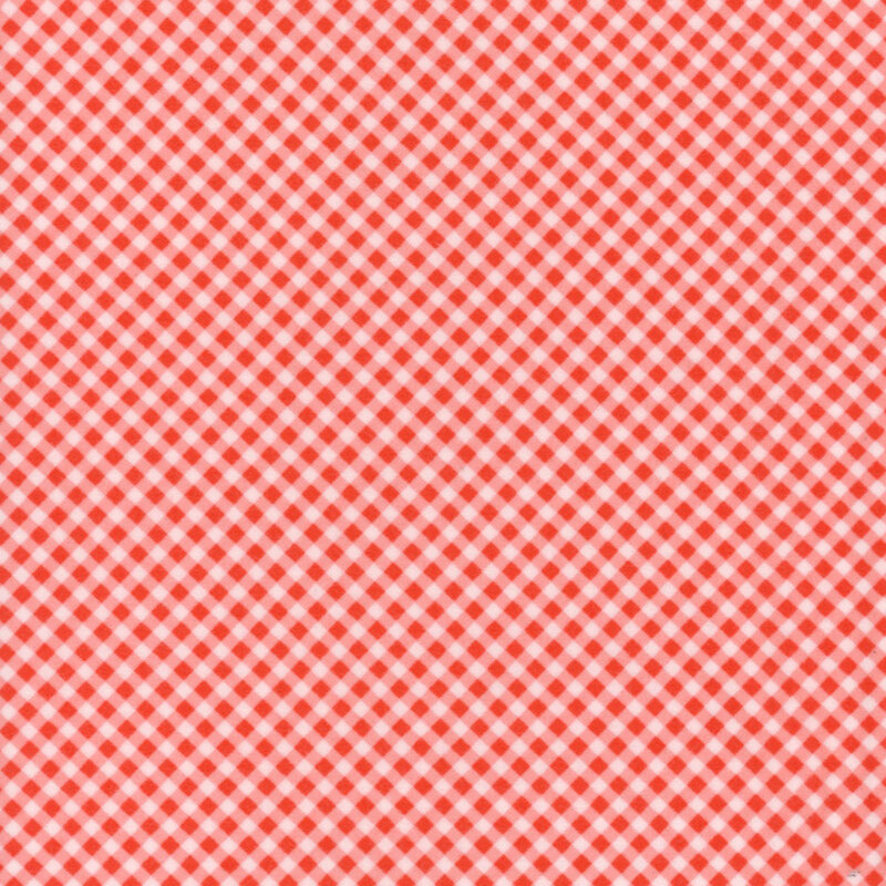 Red and white gingham fabric.