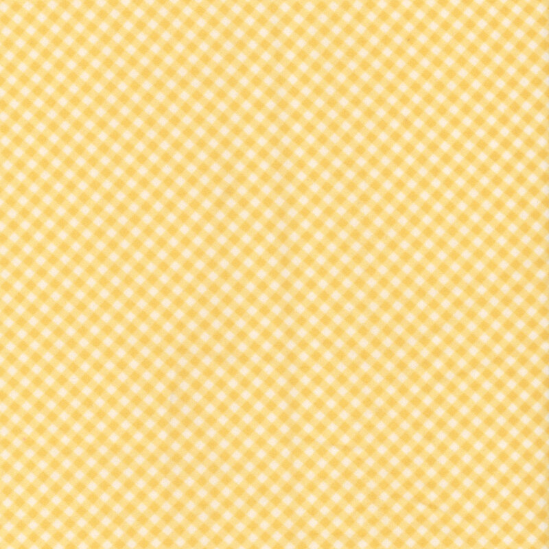 Yellow and white gingham fabric.