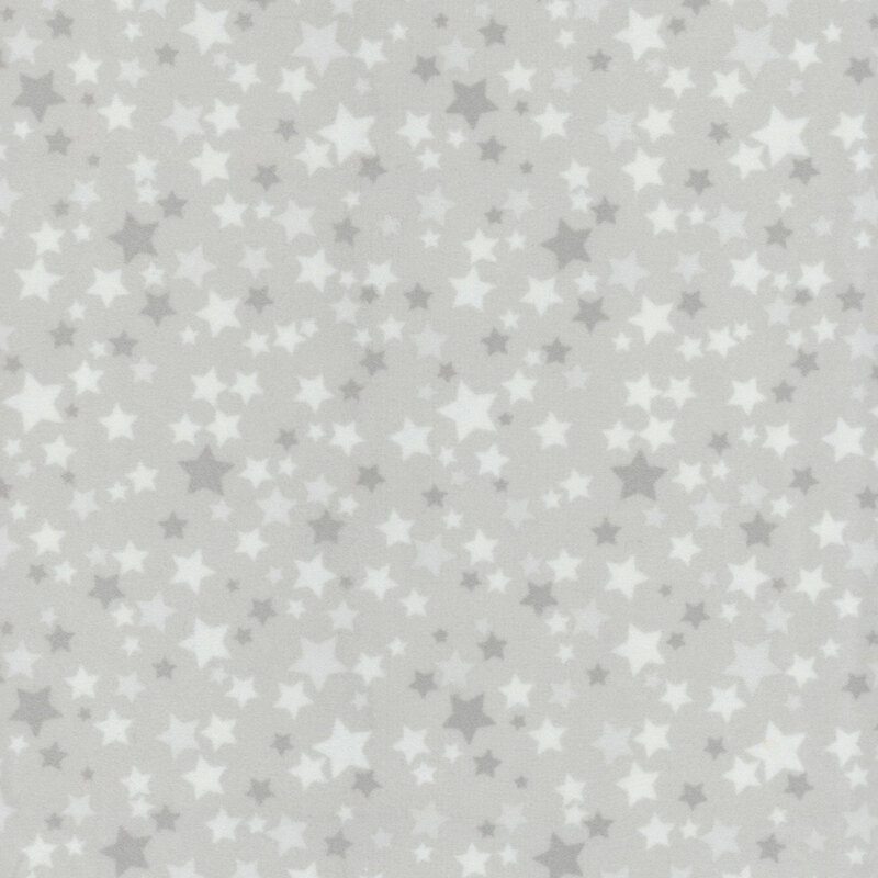 Gray fabric with a variety of gray stars.