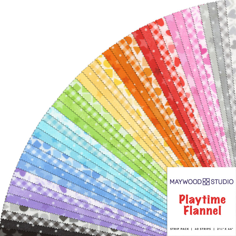 Round of colorful fabrics included in the Playtime Flannels 2-1/2