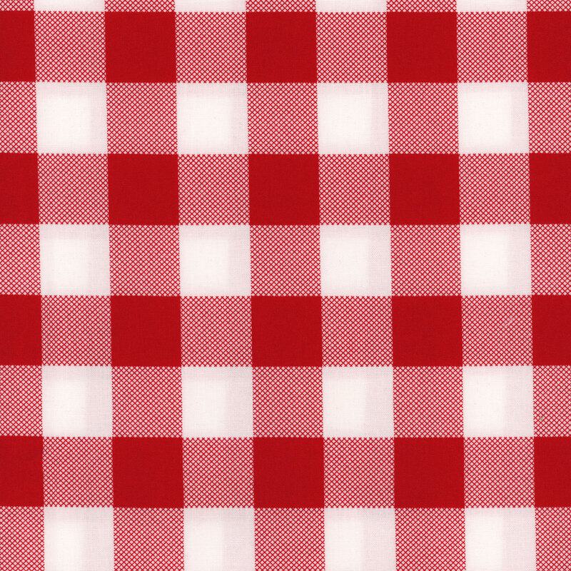 Large scale red and white gingham