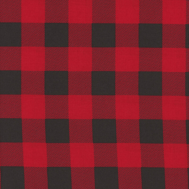 Large scale black and red gingham