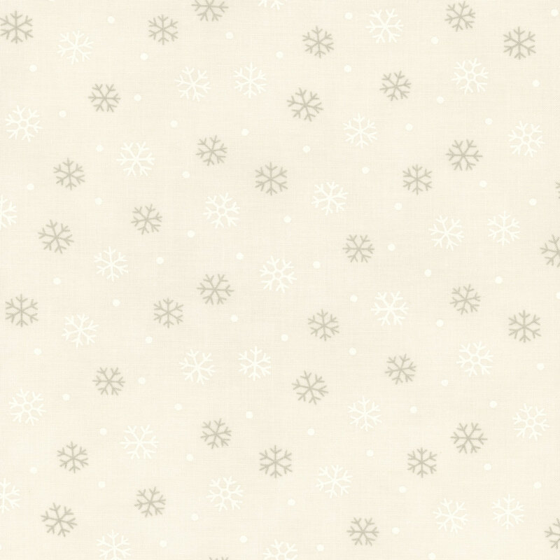lovely white fabric with scattered tonal snowflakes