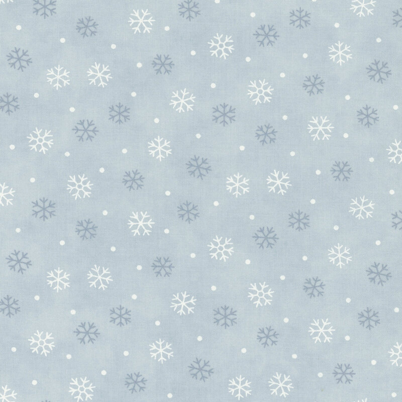 lovely light blue fabric with scattered snowflakes