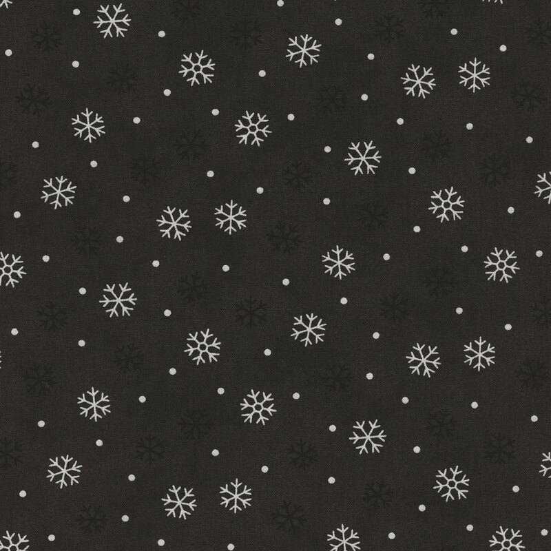 lovely black fabric with scattered snowflakes