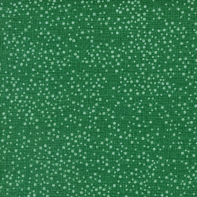 pine green fabric featuring a textured crosshatch pattern and subtle white dotted detailing
