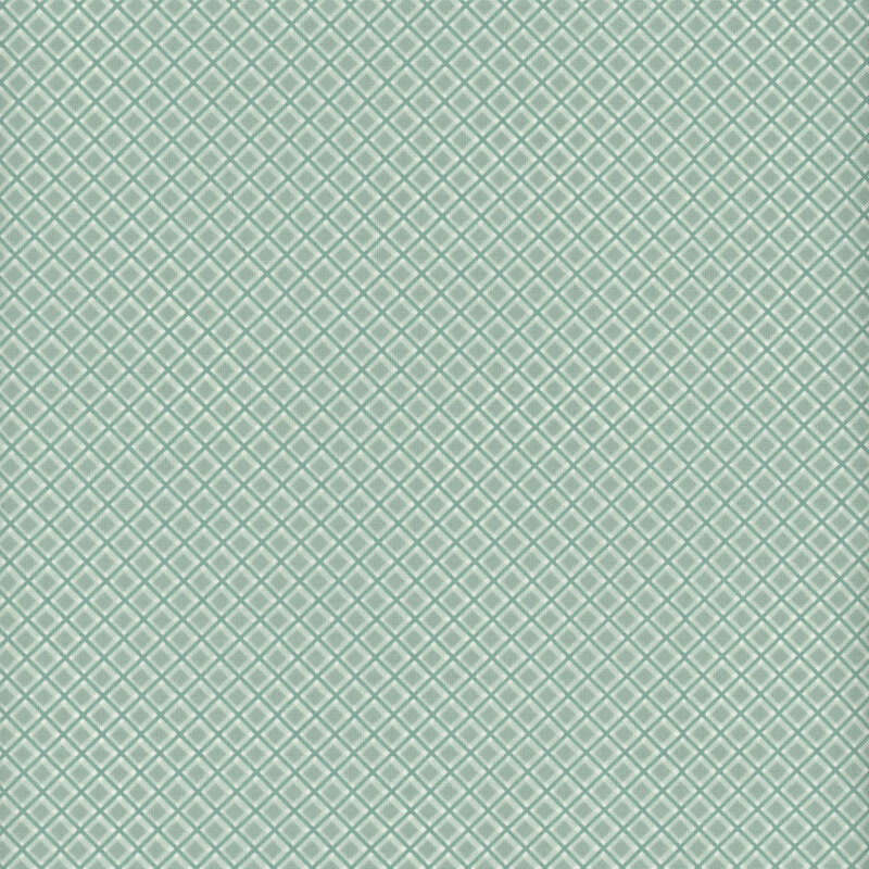 lattice fabric in various shades of aqua with white accents