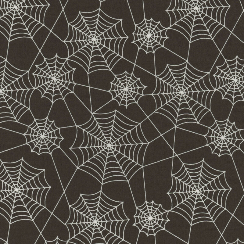 adorable black fabric with white spiderwebs