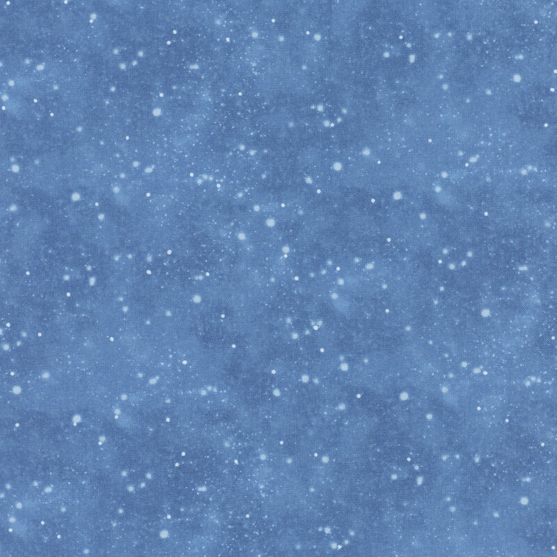 Snowfall pattern on a mottled blue background.