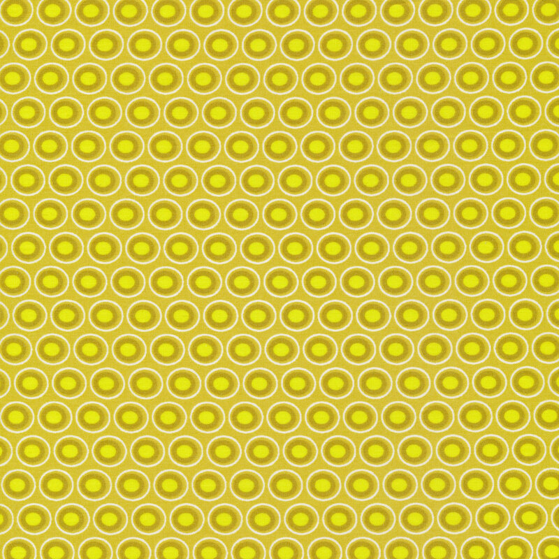 Light olive green fabric with a lovely olive green and chartreuse oval polka dot design