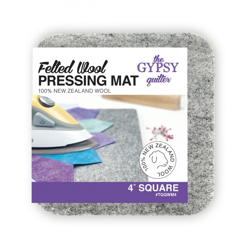 Front of pressing mat with label