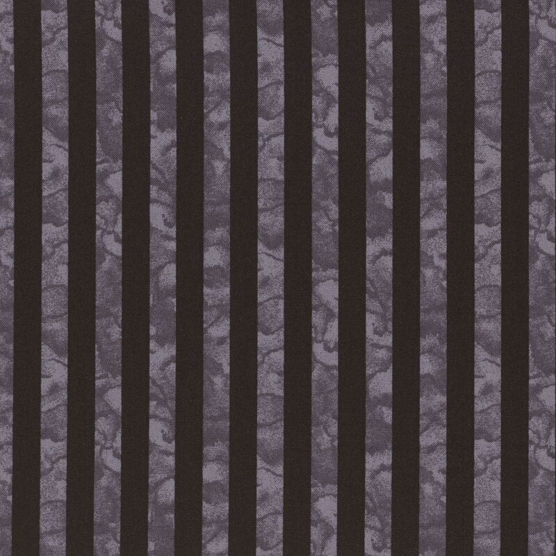 black and mottled gray striped fabric