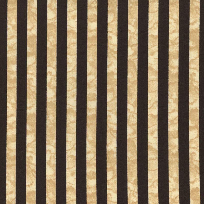 black and mottled cream striped fabric