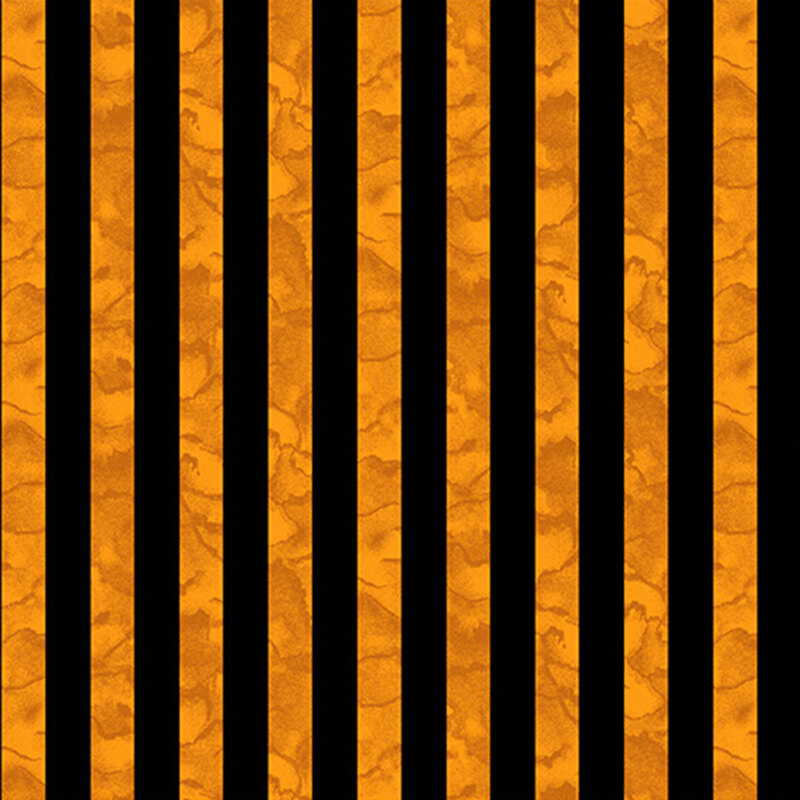 black and mottled orange striped fabric