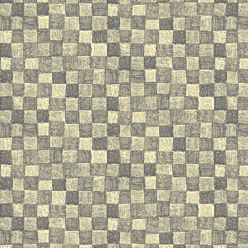 cream and gray checkerboard fabric with a cross hatch texture