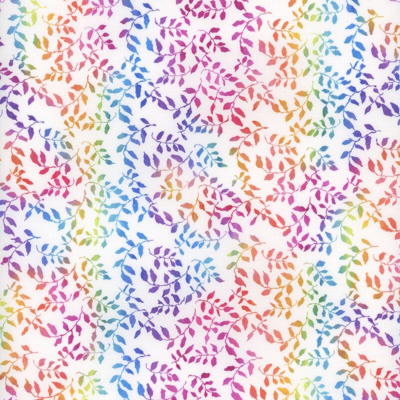 Rainbow vines on a white background.